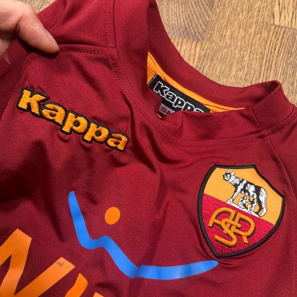 Vintage Y2K Kappa AS Roma Burgundy Red Training Soccer Jersey Mens XS - Picture 4 of 13